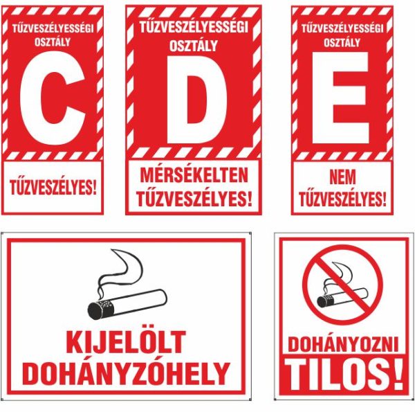 tűzvédelmi táblák